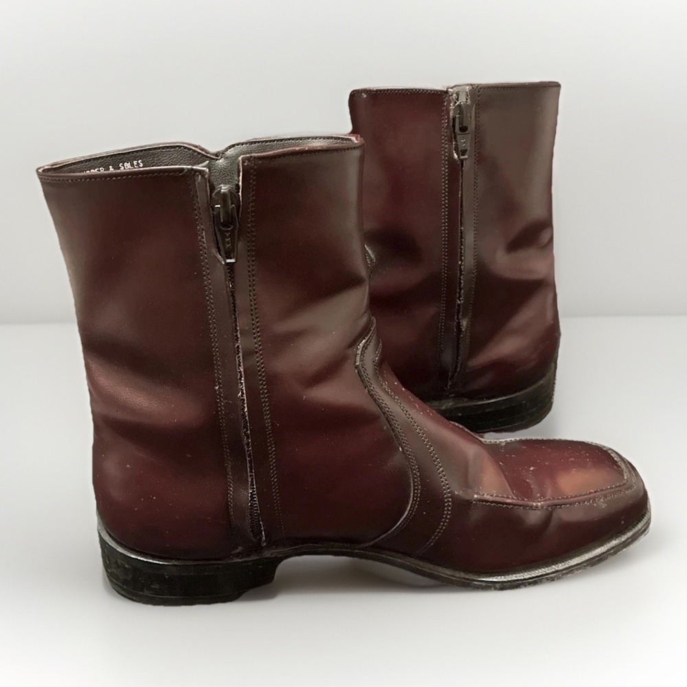Stafford Polished Leather Zip Sided Boots | Black | Men's Size 9 | USA Made🇺🇸